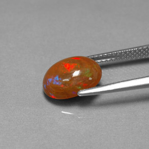 2.03克拉天然多色巧克力欧泊，透明，10.5×8毫米，透明/半透明