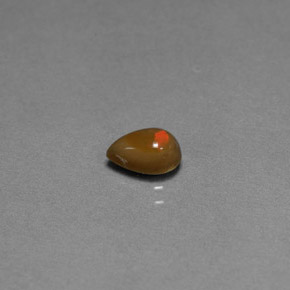 0.46克拉天然多色巧克力欧泊，梨形，7×4.2毫米，不透明