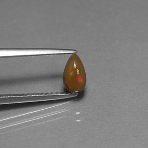 0.46克拉天然多色巧克力欧泊，梨形，7×4.2毫米，不透明