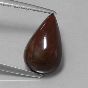 3.83克拉天然棕色巧克力欧泊，梨形，14.5×9毫米，不透明