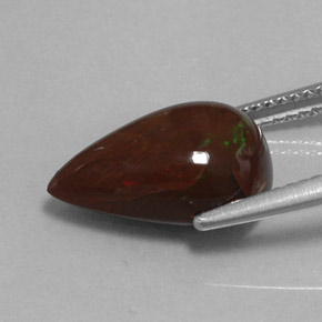 3.83克拉天然棕色巧克力欧泊，梨形，14.5×9毫米，不透明