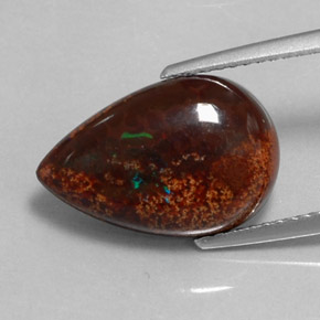 5.15克拉天然巧克力蛋白石，梨形，不透明