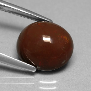 5.05克拉天然巧克力蛋白石，椭圆形切割，不透明