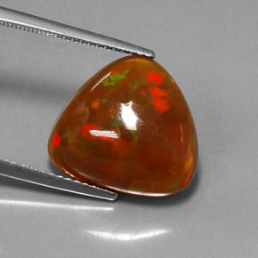 5.36克拉天然多色巧克力欧泊，透明，15.1×13.9毫米，透明/半透明