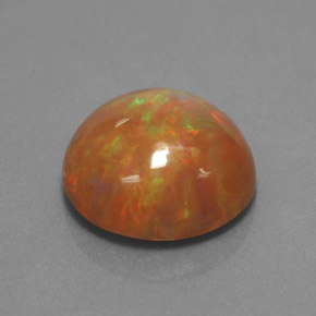 4.33克拉天然多色巧克力欧泊，圆形切割，12.68毫米，不透明
