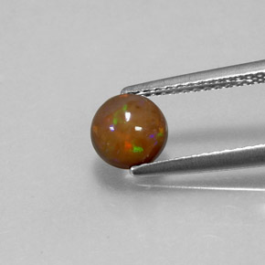 0.60克拉天然巧克力蛋白石，圆形切割，半透明