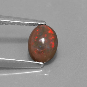 0.41克拉天然巧克力蛋白石，椭圆形切割，半透明