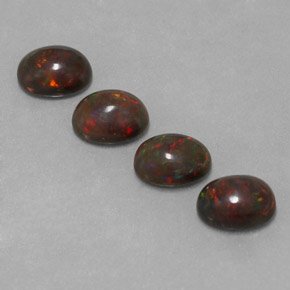 3.23天然多色巧克力欧泊，椭圆形切割，8×6.1毫米，半透明