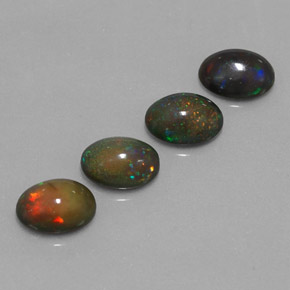 3.00天然多色巧克力欧泊，椭圆形切割，7.9×6.1毫米，半透明