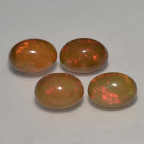 2.83天然多色巧克力欧泊，椭圆形切割，7×5.1毫米，半透明