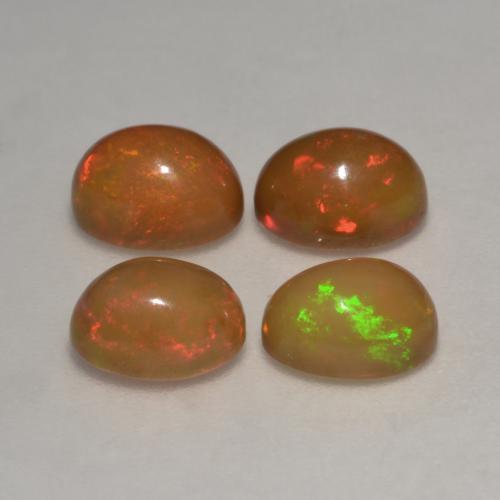 2.83天然多色巧克力欧泊，椭圆形切割，7×5.1毫米，半透明