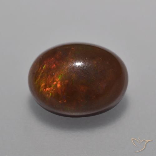 1.01ct 天然 彩色 巧克力蛋白石, 椭圆形, 半透明