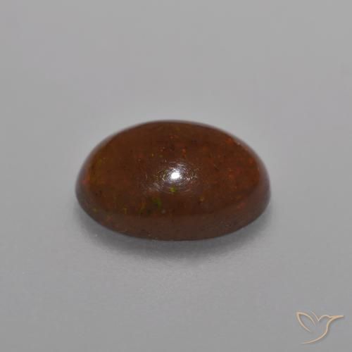 0.76克拉天然巧克力蛋白石，椭圆形，半透明