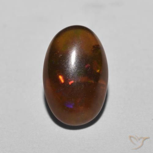 0.80ct 天然 彩色 巧克力蛋白石, 椭圆形, 半透明