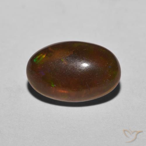 0.80克拉天然巧克力蛋白石，椭圆形，半透明