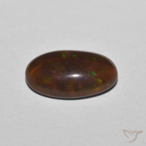 0.80克拉天然巧克力蛋白石，椭圆形，半透明