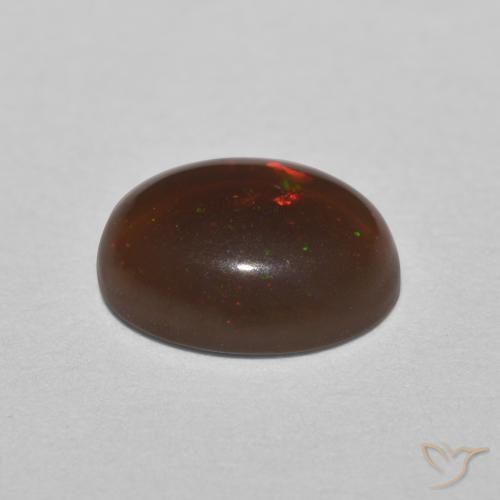 0.82克拉天然巧克力蛋白石，椭圆形，半透明