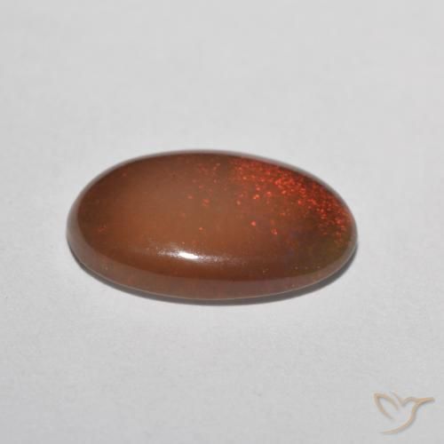 1.90克拉天然巧克力蛋白石，椭圆形，半透明