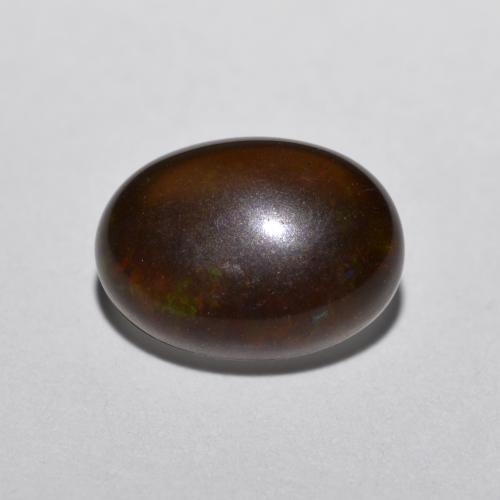 0.52克拉天然多色巧克力欧泊，椭圆形切割，8×5.8毫米，半透明