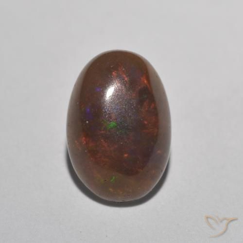 0.91ct 天然 彩色 巧克力蛋白石, 椭圆形, 半透明