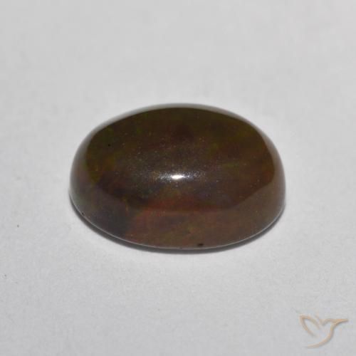 0.88克拉天然巧克力蛋白石，椭圆形，半透明