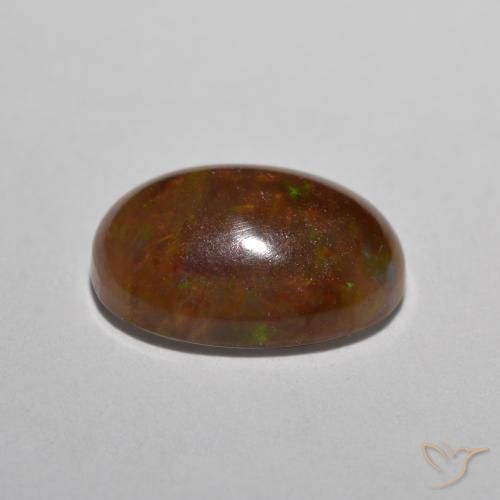 1.17克拉天然巧克力蛋白石，椭圆形，半透明