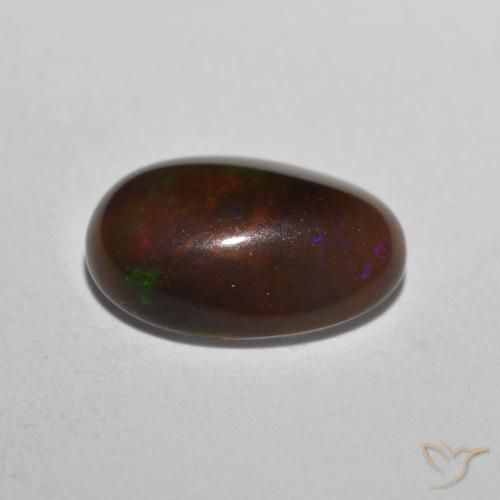 0.66克拉天然巧克力蛋白石，椭圆形，半透明
