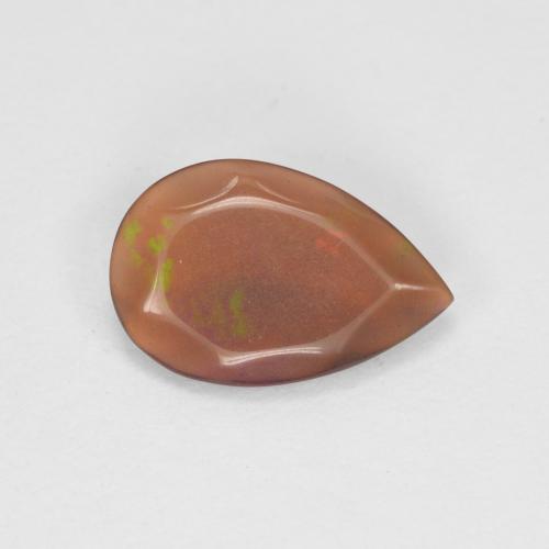 0.48克拉天然多色巧克力欧泊，梨形，9.2×6毫米，半透明