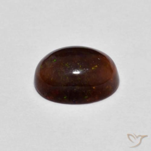 0.80克拉天然巧克力蛋白石，椭圆形，半透明