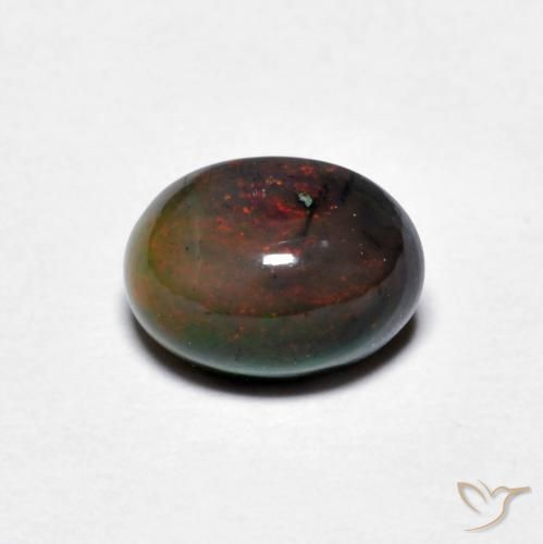 0.89ct 天然 彩色 巧克力蛋白石, 椭圆形, 半透明