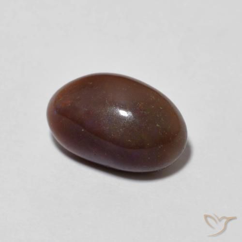 1.25克拉天然巧克力蛋白石，椭圆形，半透明