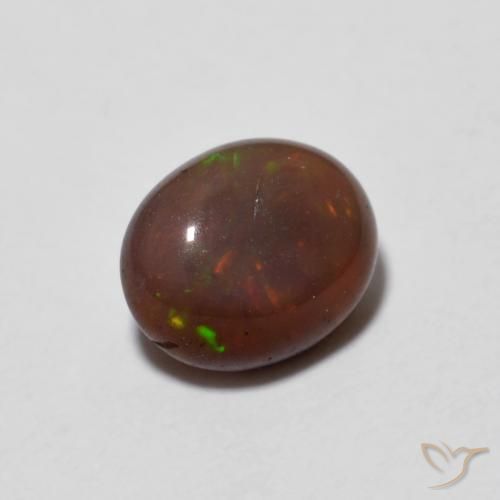 0.65克拉天然巧克力蛋白石，椭圆形，半透明