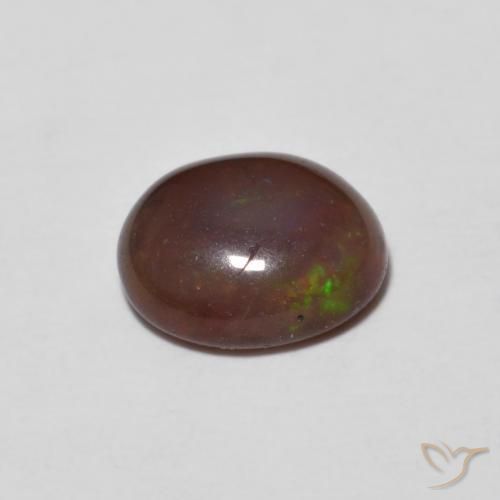 0.65克拉天然巧克力蛋白石，椭圆形，半透明