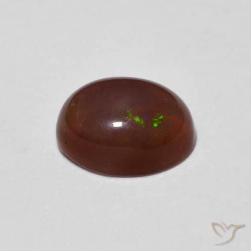 0.81克拉天然巧克力蛋白石，椭圆形，半透明