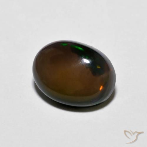 0.84克拉天然巧克力蛋白石，椭圆形，不透明