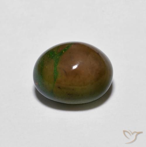 0.80克拉天然巧克力蛋白石，椭圆形，不透明
