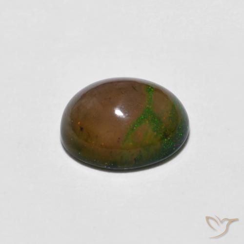 0.80克拉天然巧克力蛋白石，椭圆形，不透明