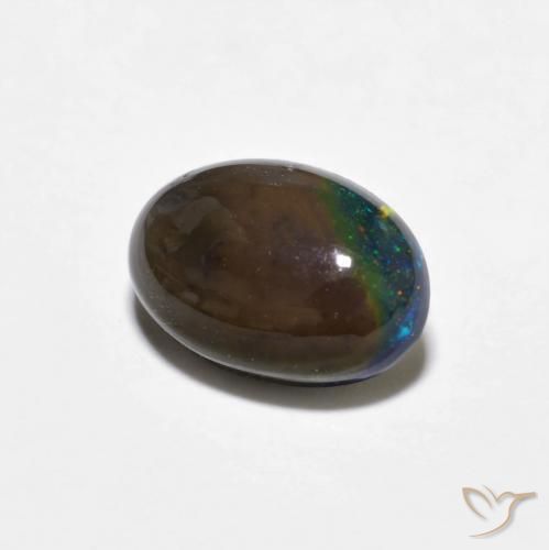 0.80克拉天然巧克力蛋白石，椭圆形，不透明