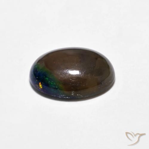 0.80克拉天然巧克力蛋白石，椭圆形，不透明