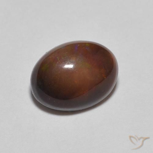 0.76克拉天然巧克力蛋白石，椭圆形，不透明