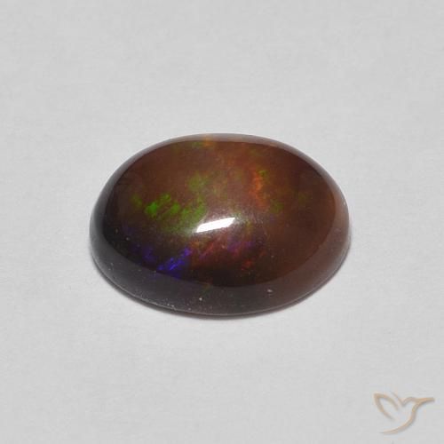 0.76克拉天然巧克力蛋白石，椭圆形，不透明