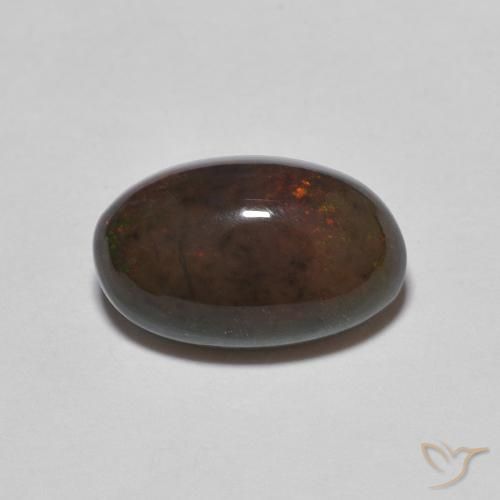 1.24克拉天然巧克力蛋白石，椭圆形，不透明