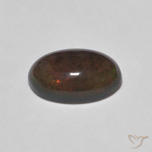 1.24克拉天然巧克力蛋白石，椭圆形，不透明