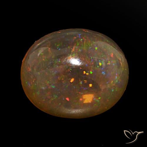 8.01ct 彩色 巧克力蛋白石, 椭圆形, 透明