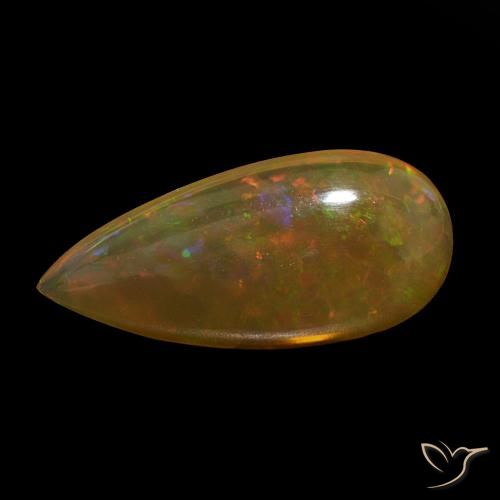 8.56ct 彩色 巧克力蛋白石, 梨形, 透明