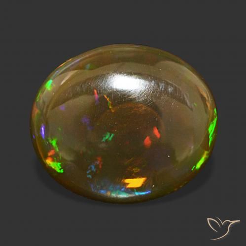 9.41ct 彩色 巧克力蛋白石, 椭圆形, 透明