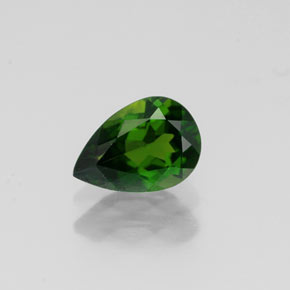 0.70克拉天然绿色铬透辉石，梨形，6.9×4.8毫米，VVS-VS