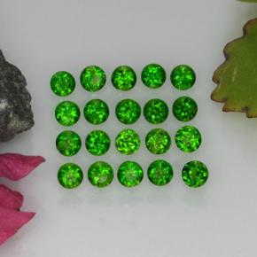 1.39天然绿色铬透辉石，圆形切割，2.40毫米，VS-SI