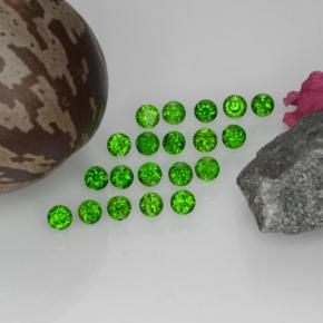 1.43天然绿色铬透辉石，圆形切割，2.50毫米，VS-SI