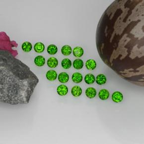 1.43天然绿色铬透辉石，圆形切割，2.50毫米，VS-SI
